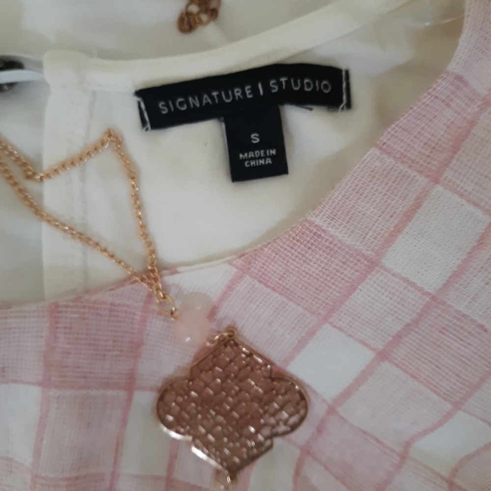 Country chic boho plaid blouse small NWT *C2 - Picture 5 of 6